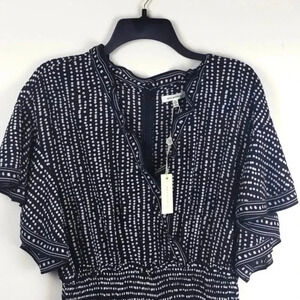 Women's Short Sleeve Max Studio Black White Romper Jumpsuit XL NWT